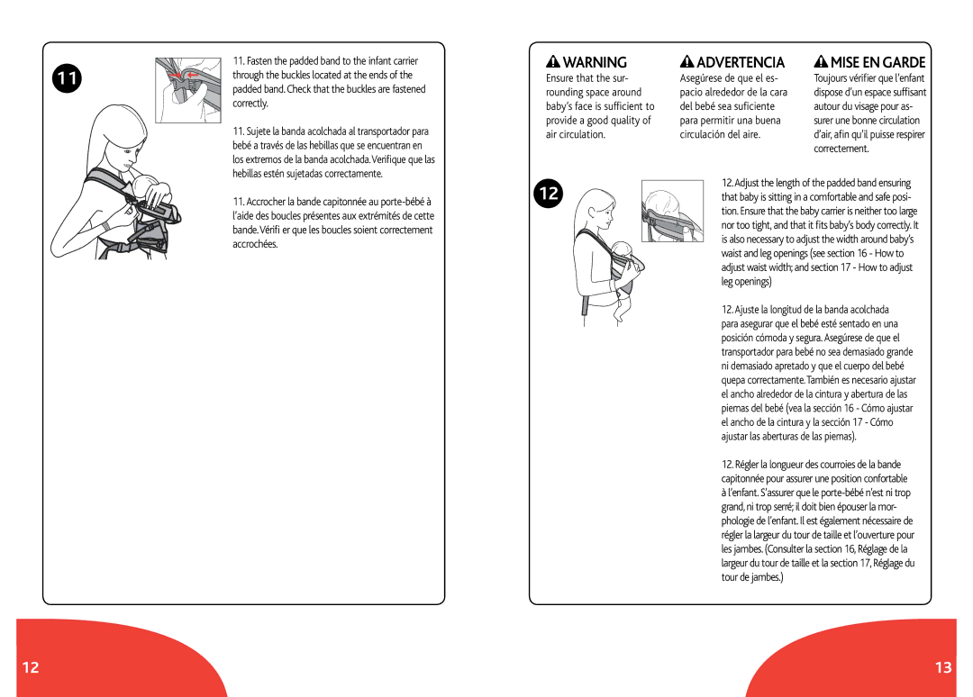 Chicco Infant Carrier manual Pacio alrededor de la cara, Del bebé sea suficiente, Para permitir una buena, Correctement 