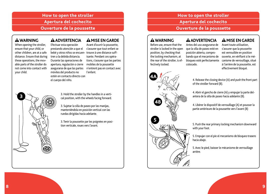 Chicco IS0028NAFTA manual Hold the stroller by the handles in a verti 