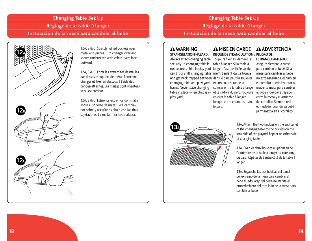 Chicco Lullaby LX manual 12B, 13A, 12C 