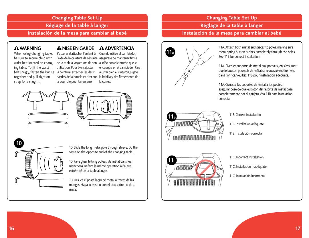 Chicco Lullaby LX manual 11 B, 11B. Correct Installation 