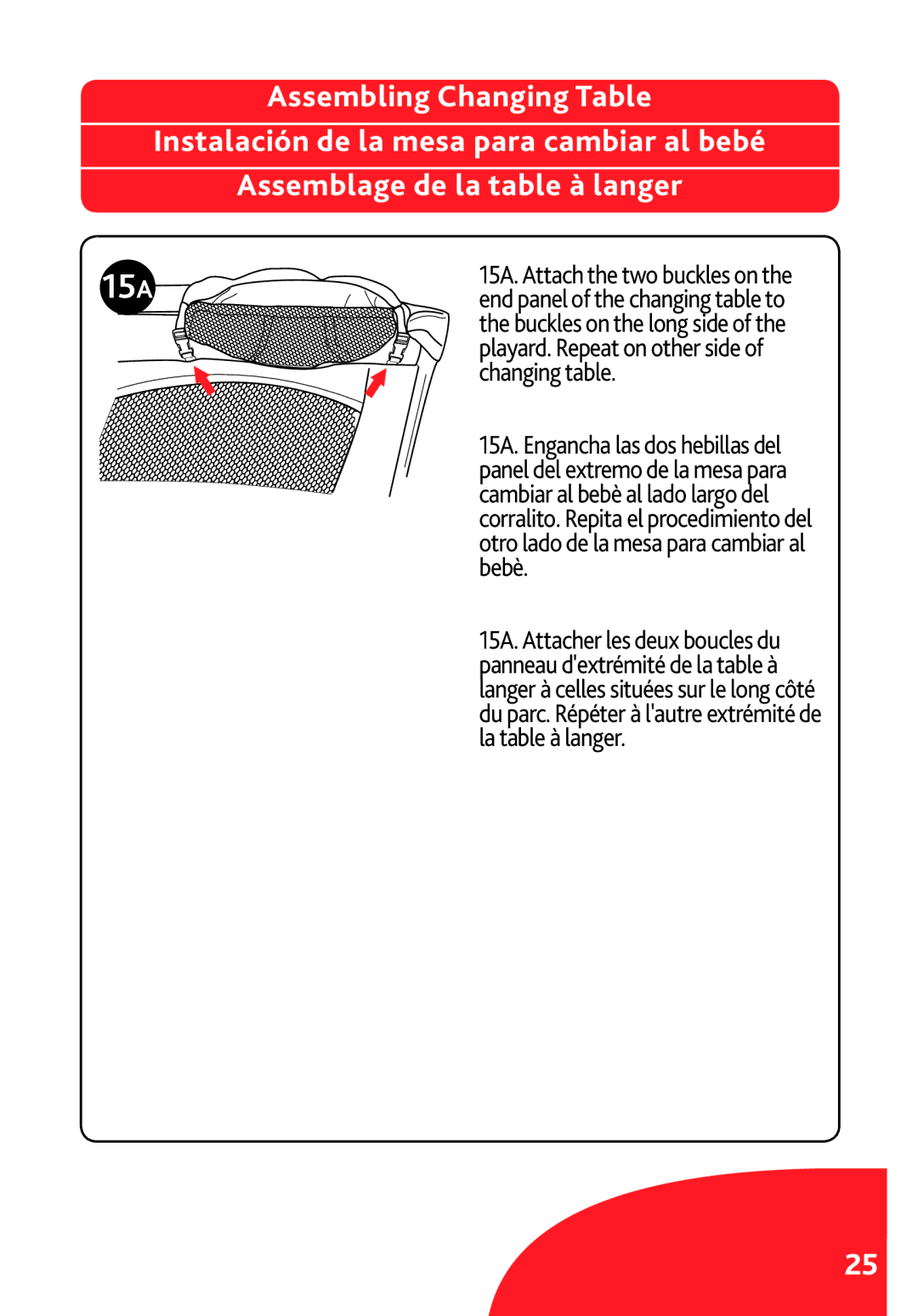 Chicco LX/SE Changing table, Bebè, La table à langer, Playard. Repeat on other side, Cambiar al bebè al lado largo del 