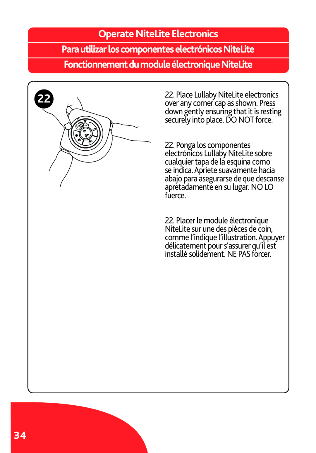 Chicco LX/SE manual Securely into place. do not force 