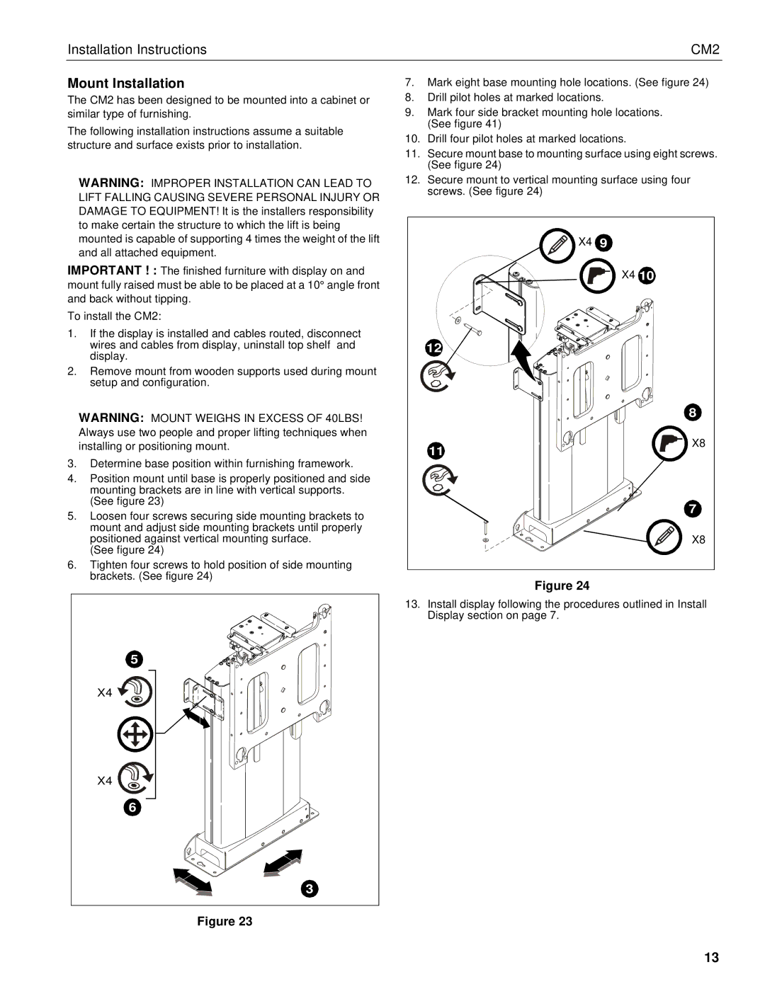 Chief Manufacturing CM2 installation instructions Mount Installation 