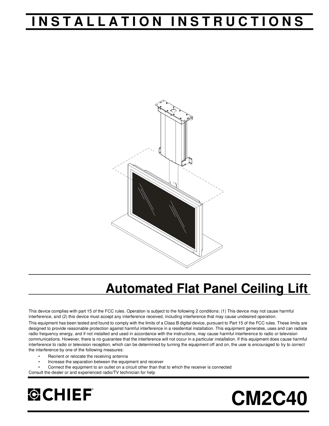 Chief Manufacturing CM2C40 installation instructions 