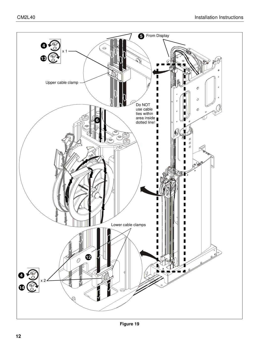 Chief Manufacturing CM2L40 installation instructions From Display 