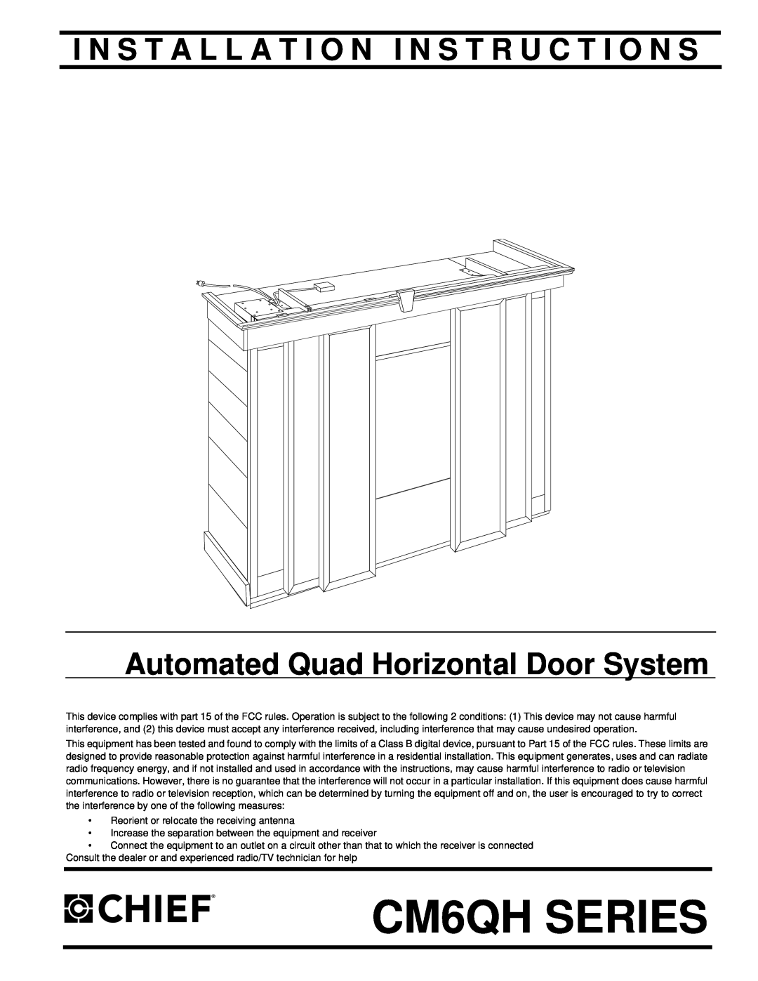 Chief Manufacturing CM6QH SERIES installation instructions I N S T A L L A T I O N I N S T R U C T I O N S 
