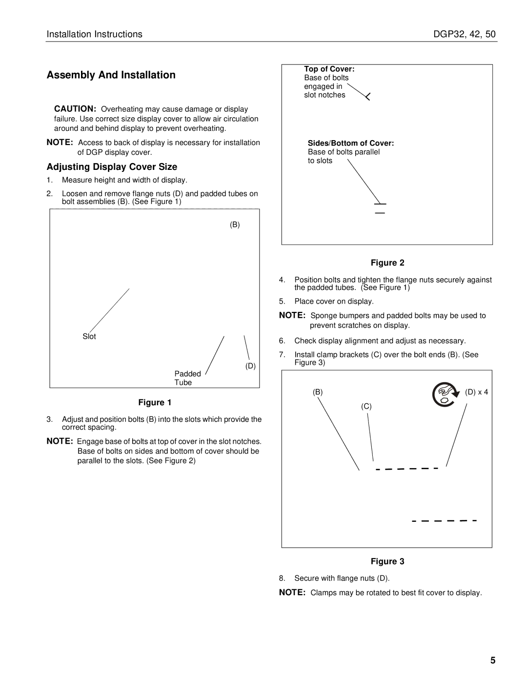 Chief Manufacturing DGP42, DGP50, DGP32 installation instructions Assembly And Installation 