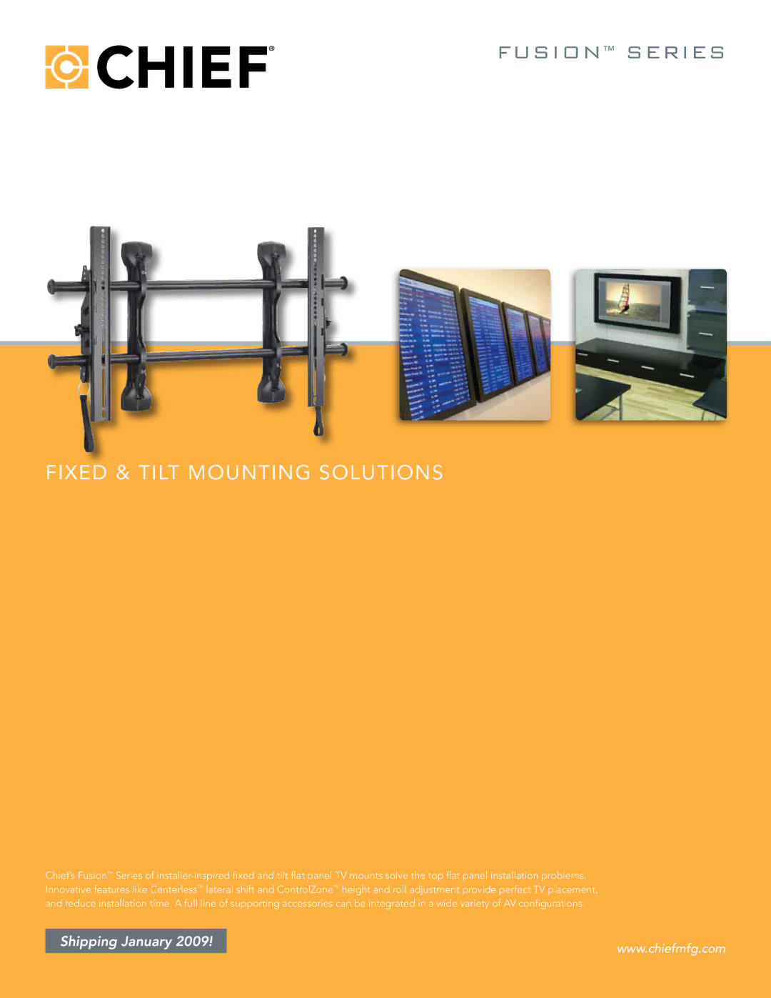 Chief Manufacturing Fusion Series manual Fixed & tilt Mounting Solutions 