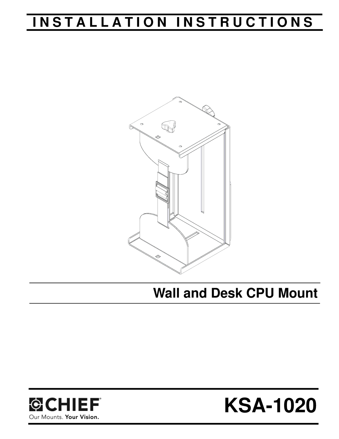 Chief Manufacturing KSA-1020 installation instructions 