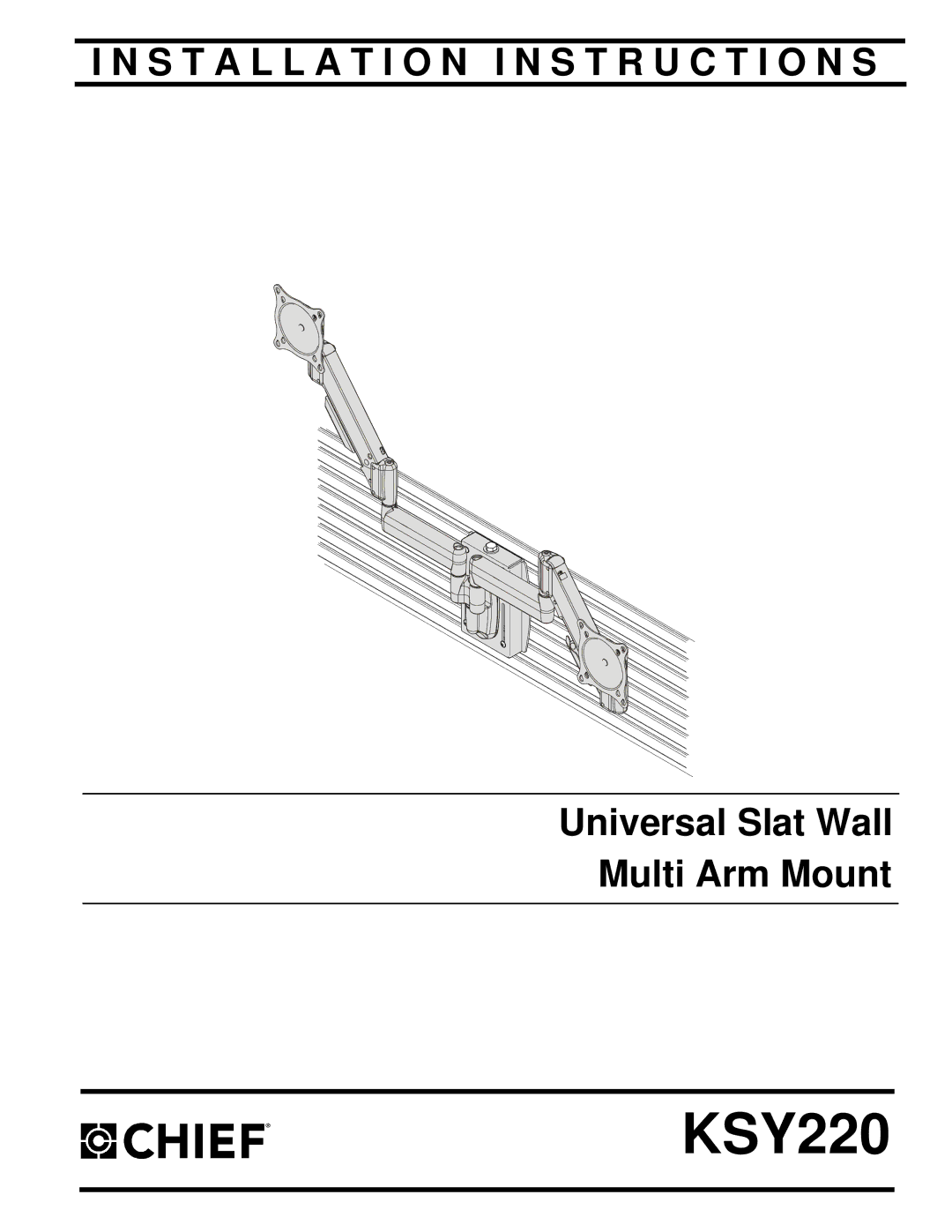 Chief Manufacturing KSY220 installation instructions 