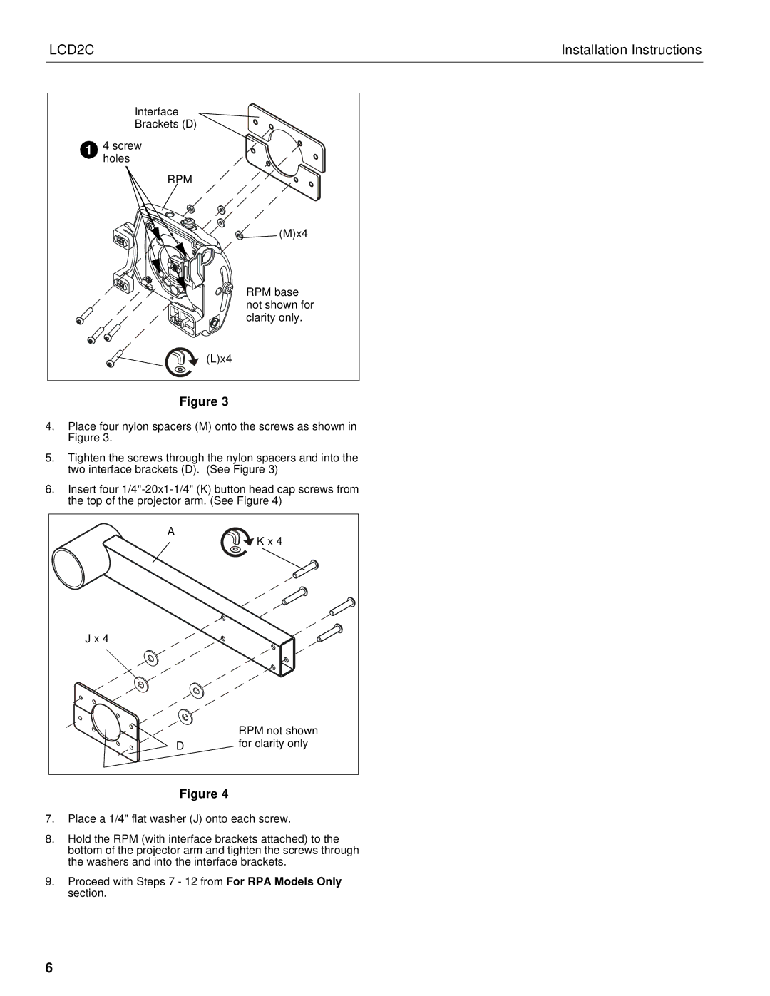 Chief Manufacturing LCD2C installation instructions Rpm 