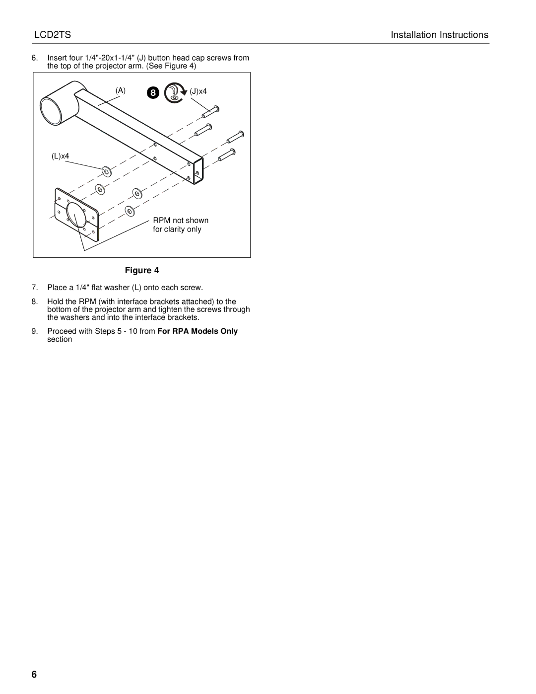 Chief Manufacturing LCD2TS installation instructions For clarity only 