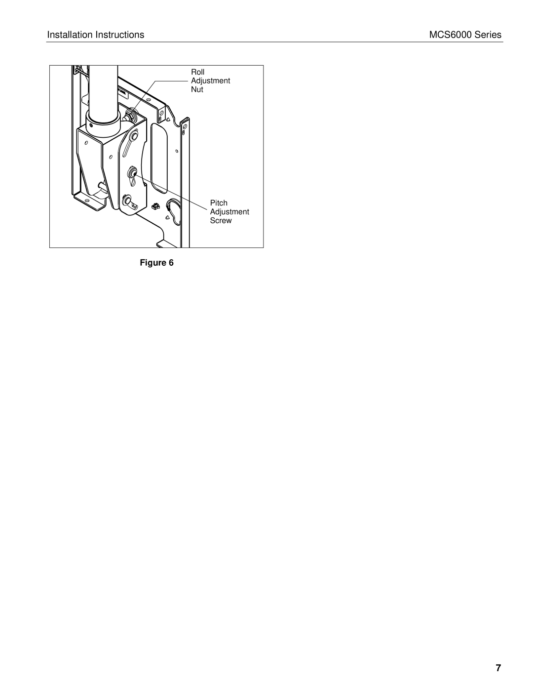 Chief Manufacturing MCS6000 Series installation instructions Roll 