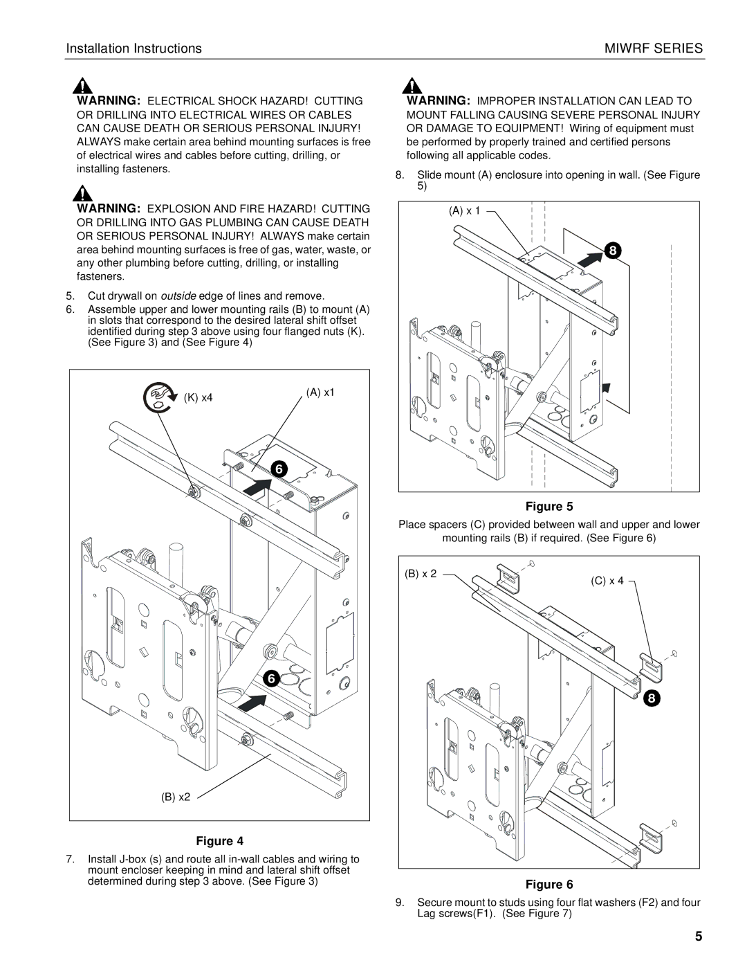 Chief Manufacturing MIWRF Series installation instructions Miwrf Series 