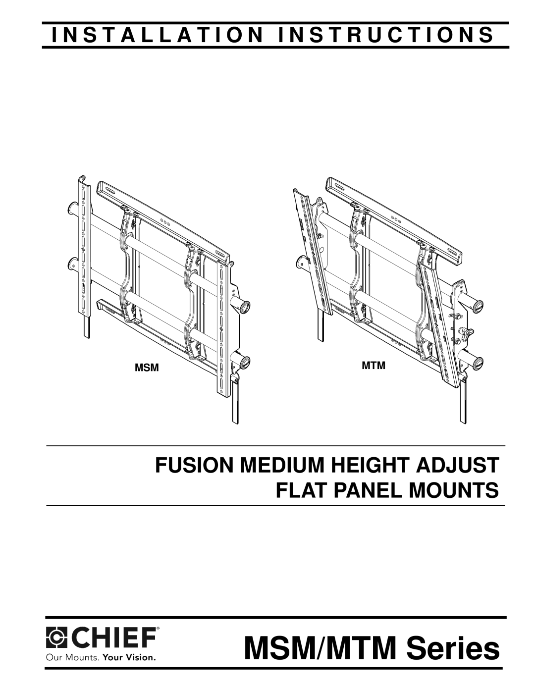 Chief Manufacturing installation instructions MSM/MTM Series, Msm Mtm 