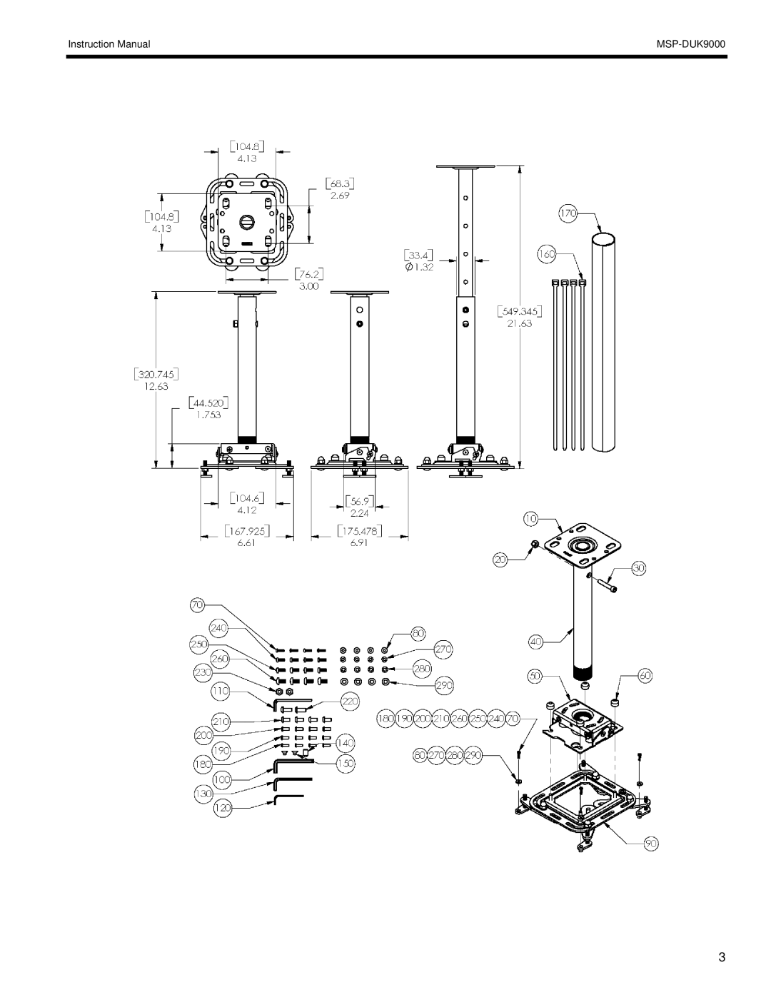 Chief Manufacturing MSP-DUK9000 instruction manual 