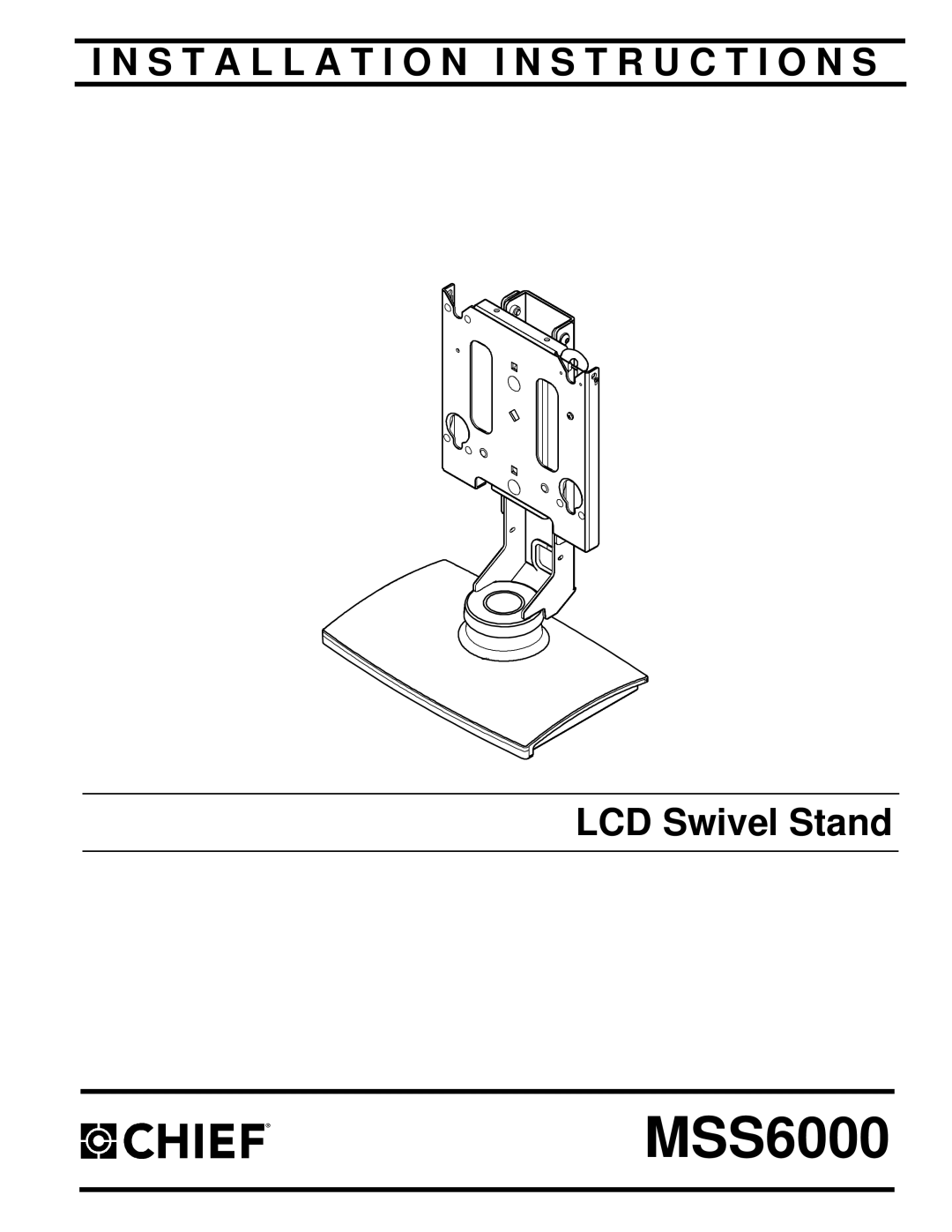 Chief Manufacturing MSS6000 installation instructions 