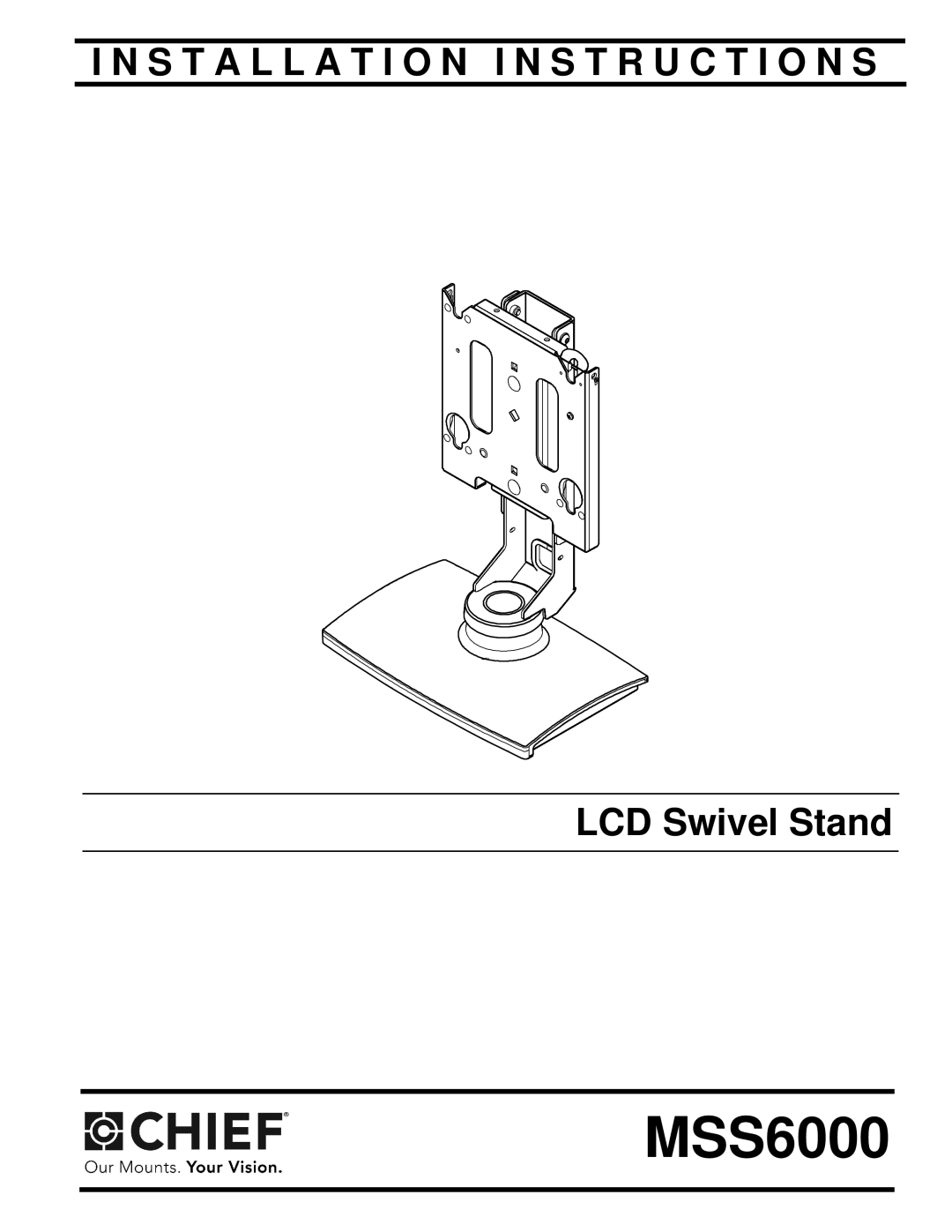 Chief Manufacturing MSS6000 installation instructions 