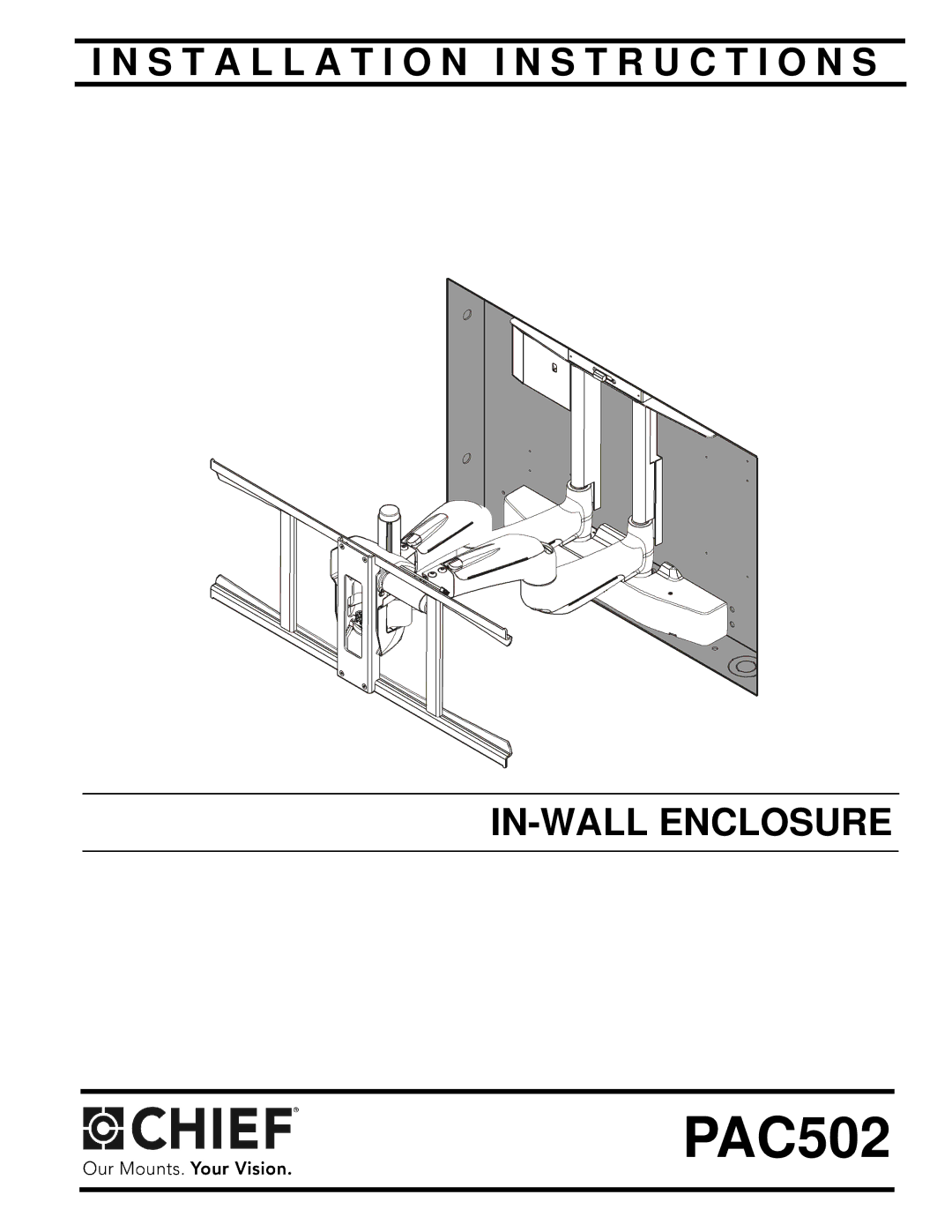 Chief Manufacturing PAC502 installation instructions 