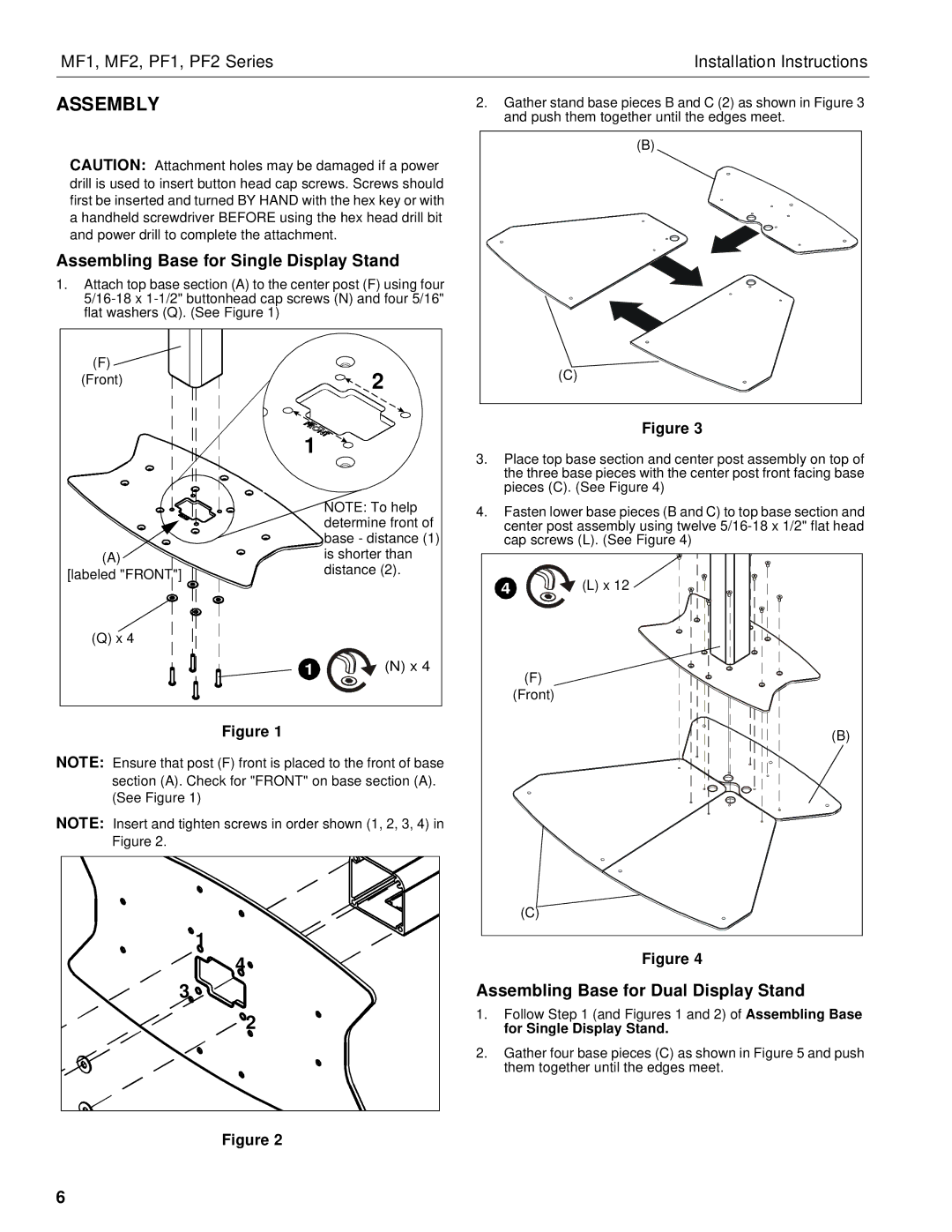 Chief Manufacturing MF2 Series Assembly, Assembling Base for Single Display Stand, Assembling Base for Dual Display Stand 