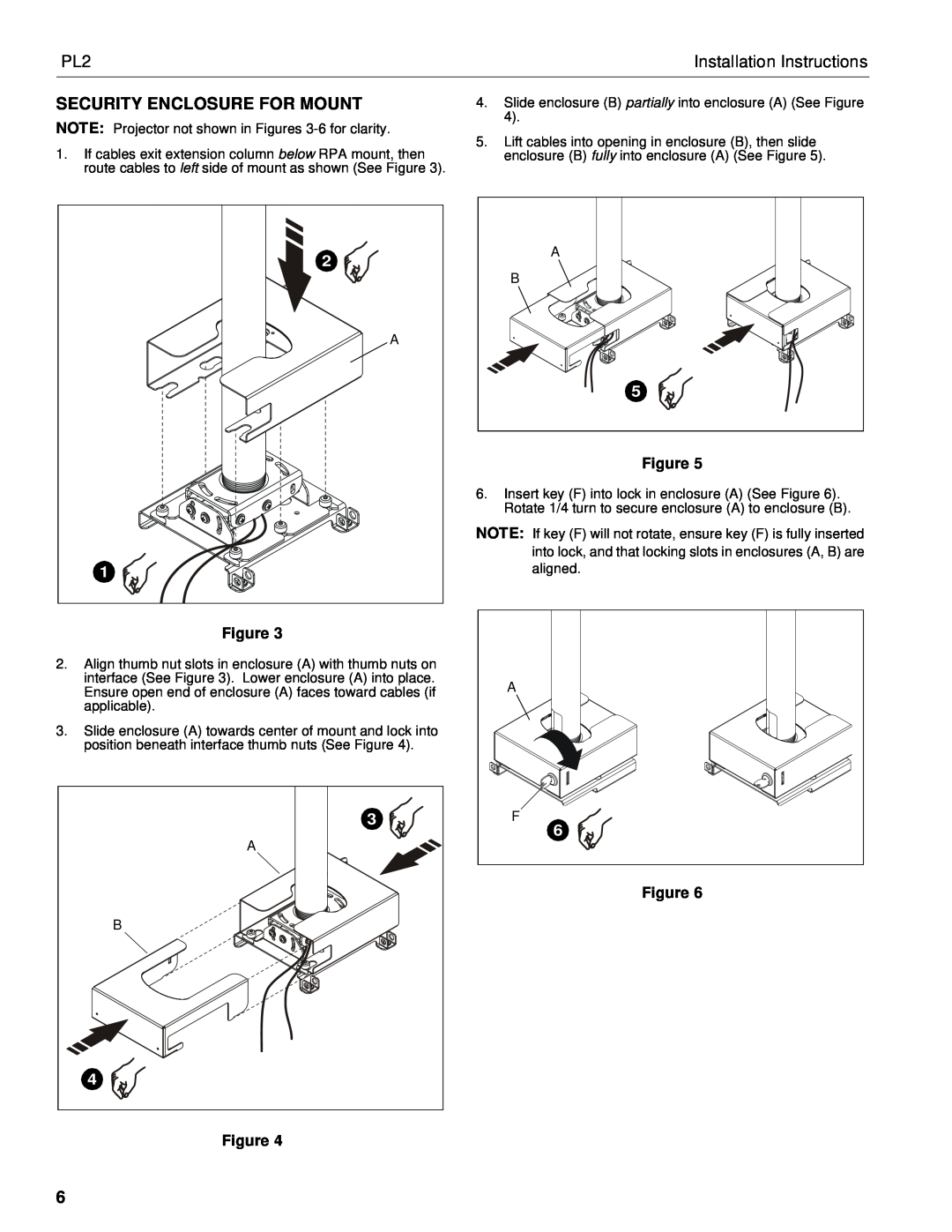 Chief Manufacturing PL2 installation instructions Security Enclosure For Mount, Installation Instructions 