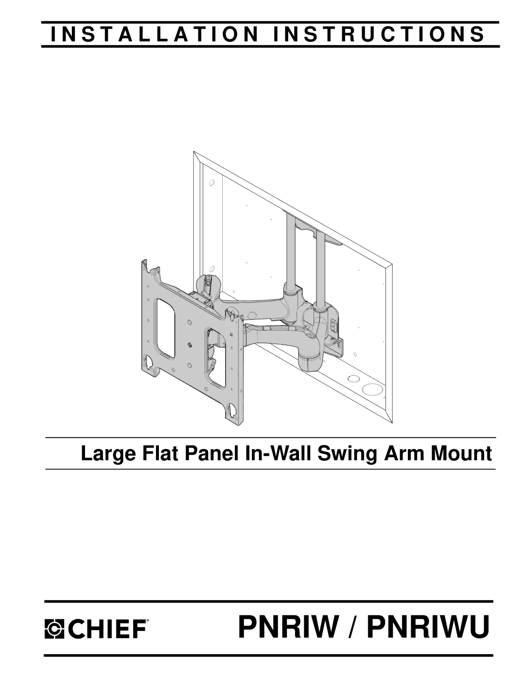 Chief Manufacturing PNRIWU installation instructions Pnriw / Pnriwu 