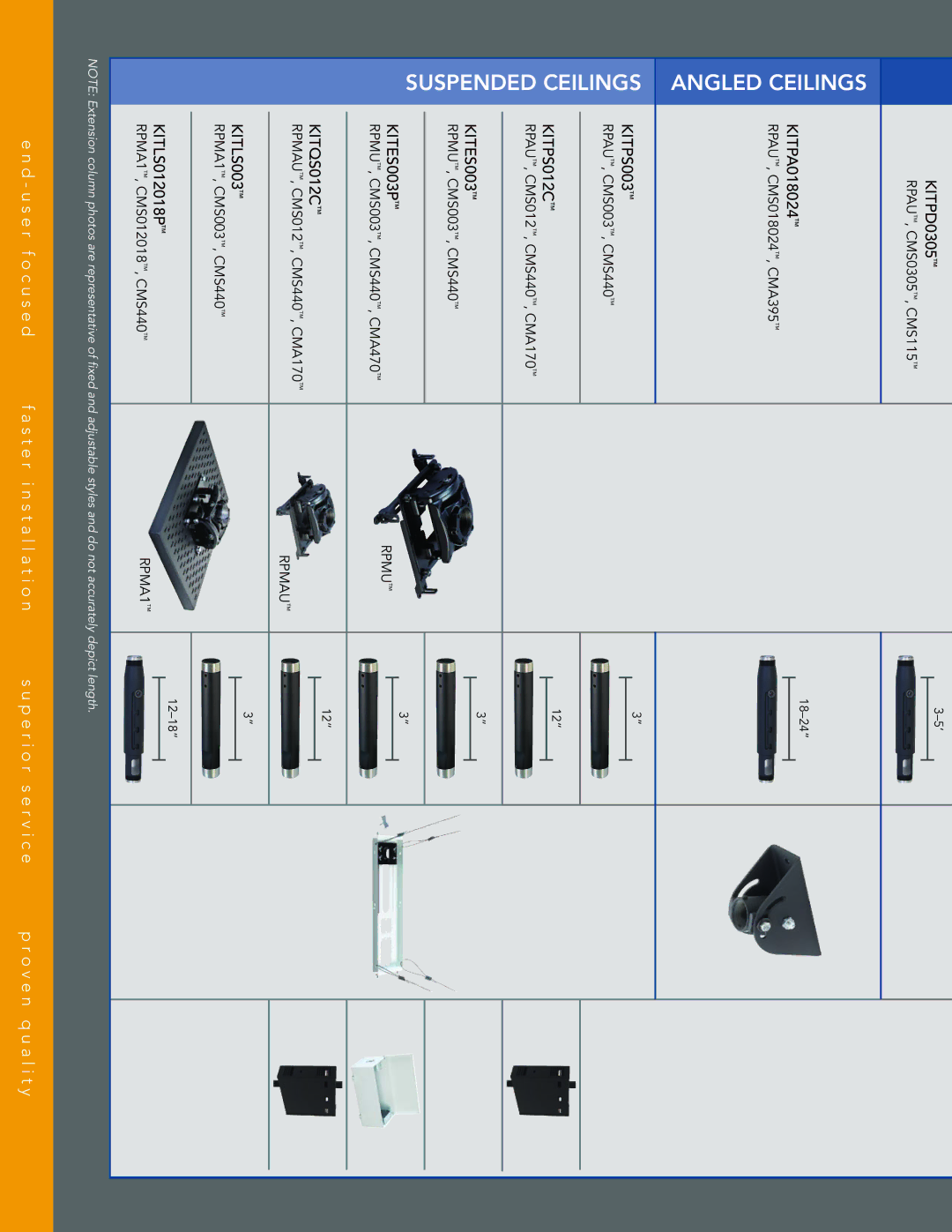 Chief Manufacturing Projector Ceiling Kit manual Angled, Suspended 