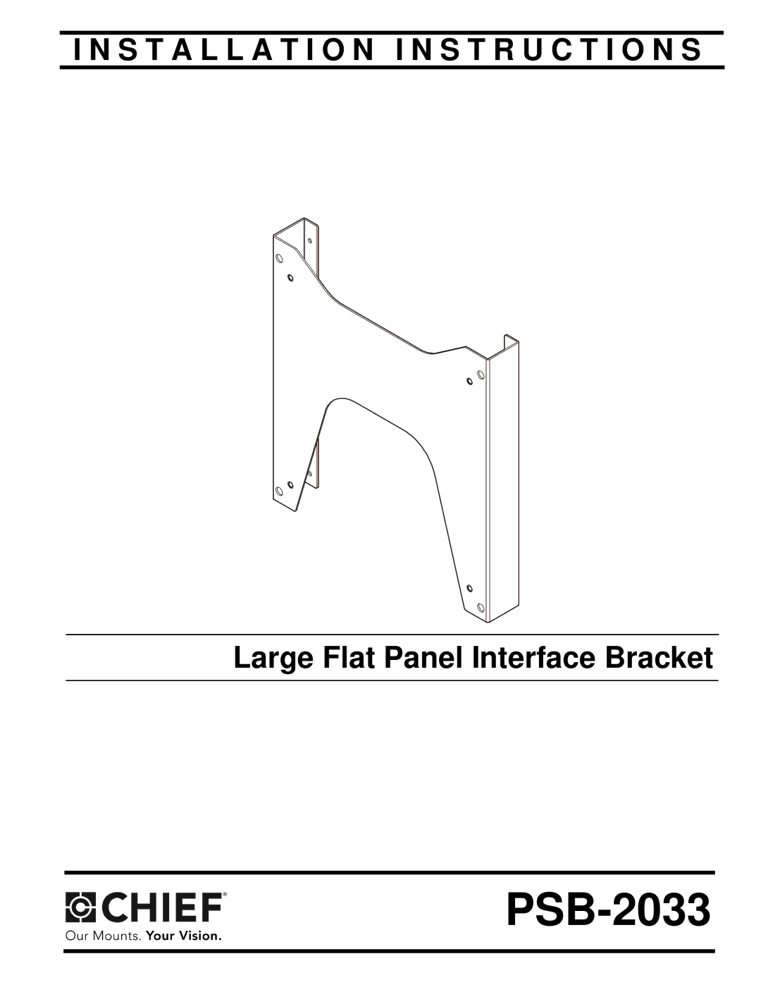 Chief Manufacturing PSB-2033 installation instructions 