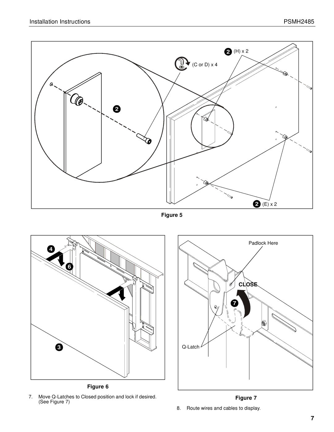 Chief Manufacturing PSMH2458 installation instructions Close 