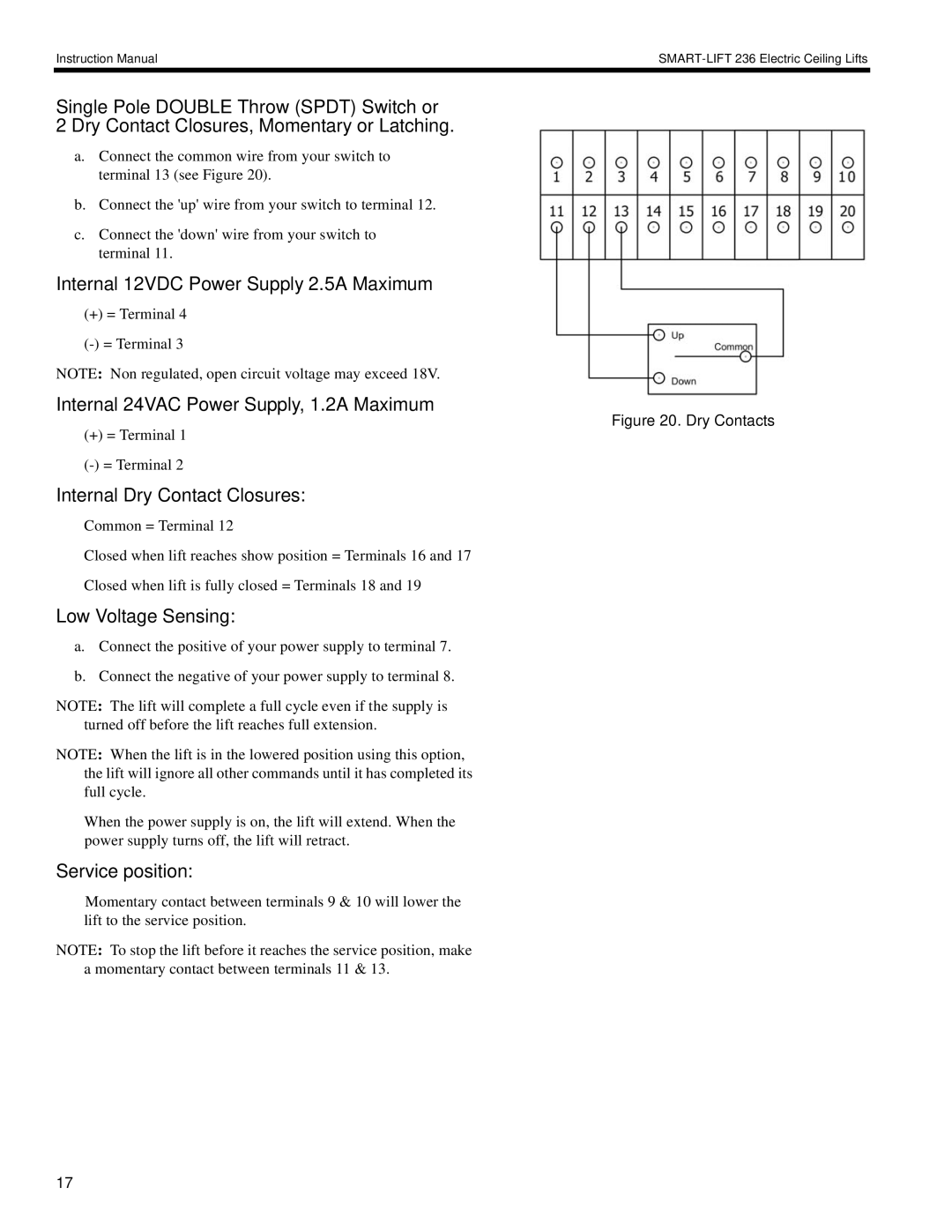 Chief Manufacturing SL-236 installation instructions Internal 24VAC Power Supply, 1.2A Maximum, Low Voltage Sensing 