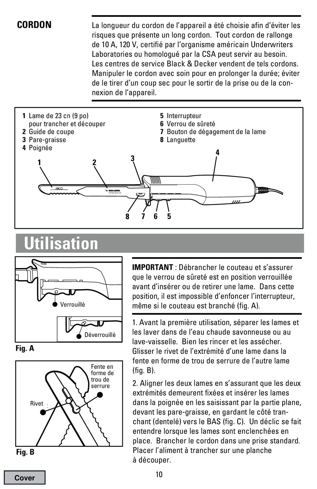 China Household Electrical Appliance EK300 manual Utilisation, Cordon 