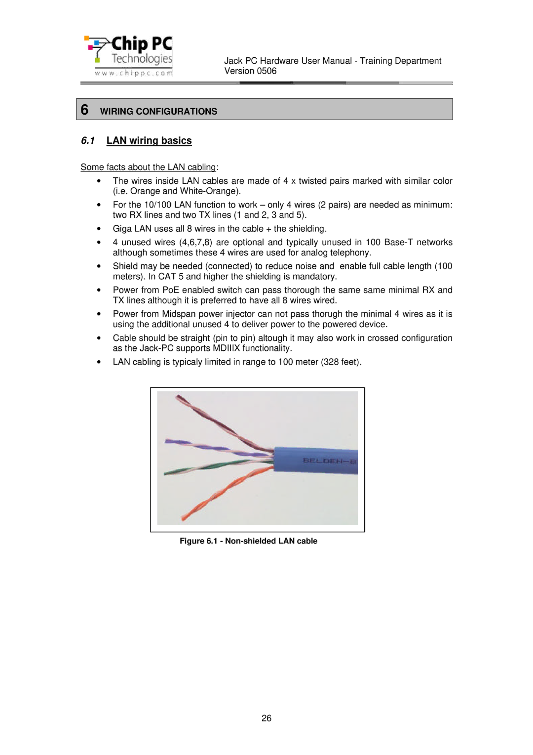 Chip PC CDC01927 manual LAN wiring basics, Wiring Configurations 