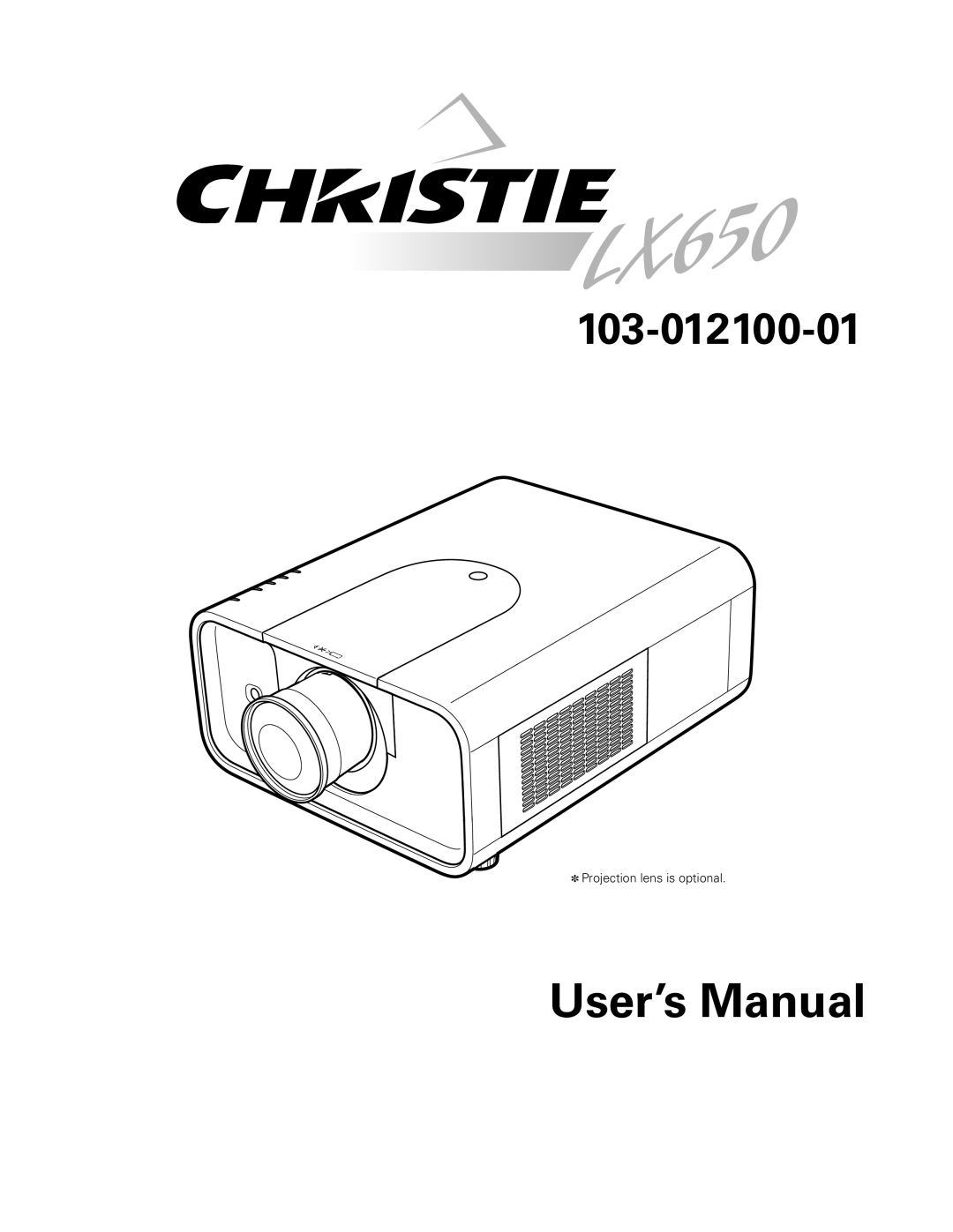 Christie Digital Systems 103-012100-01 user manual User’s Manual 