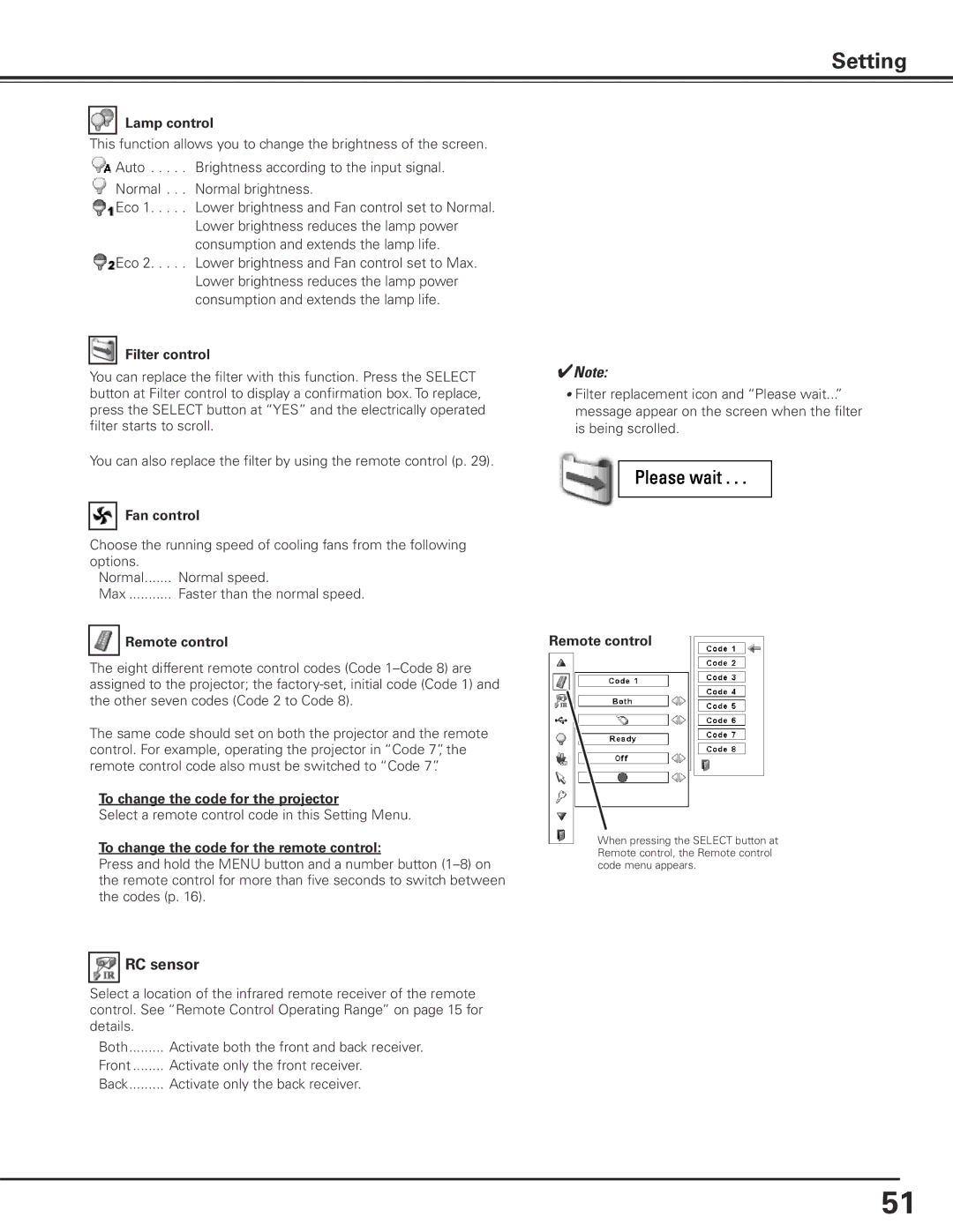 Christie Digital Systems 103-012100-01 user manual RC sensor 