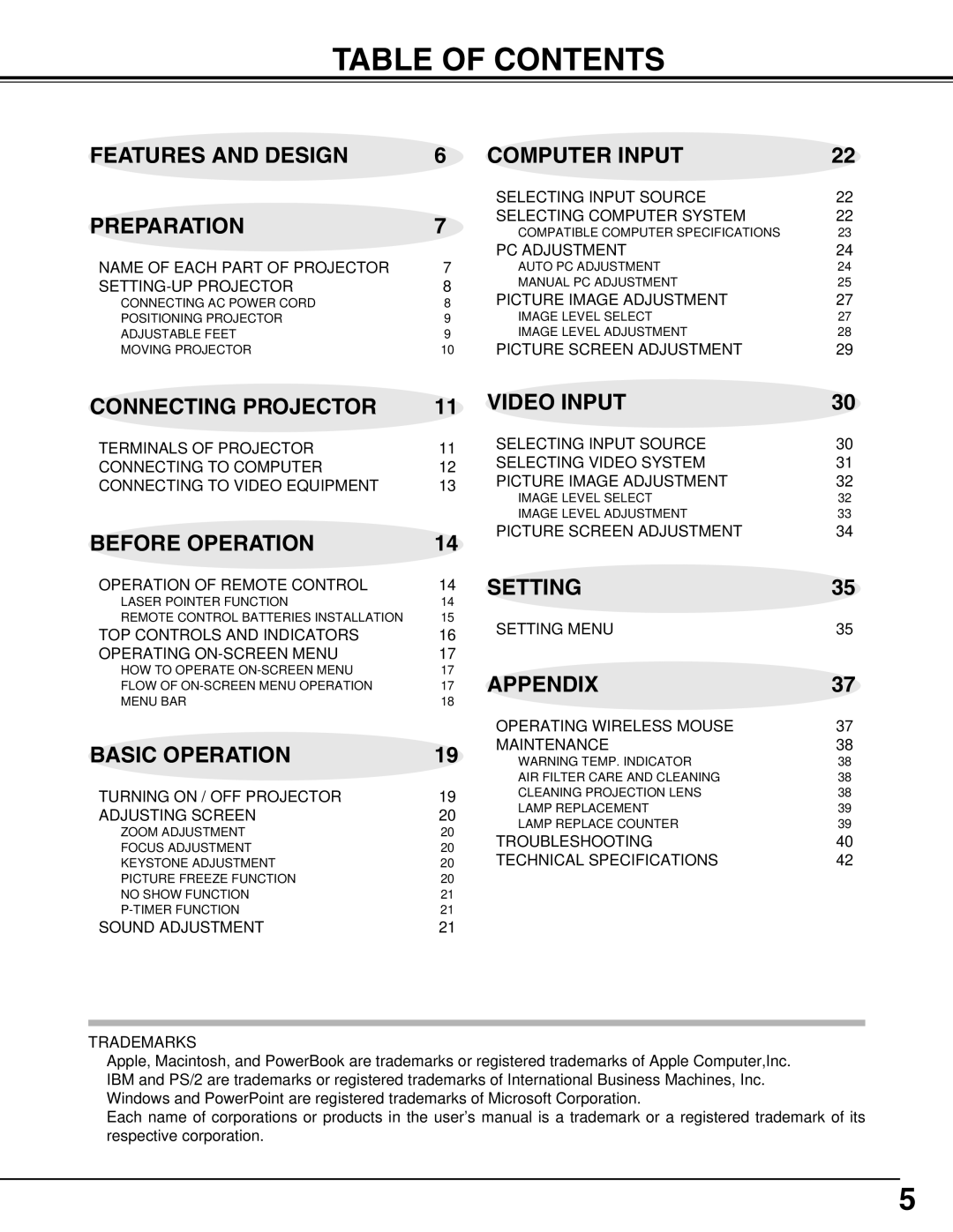 Christie Digital Systems 38-viv003-01 user manual Table of Contents 