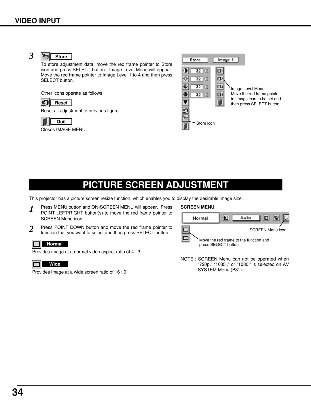 Christie Digital Systems 38-VIV202-01 user manual Provides image at a normal video aspect ratio of 4 