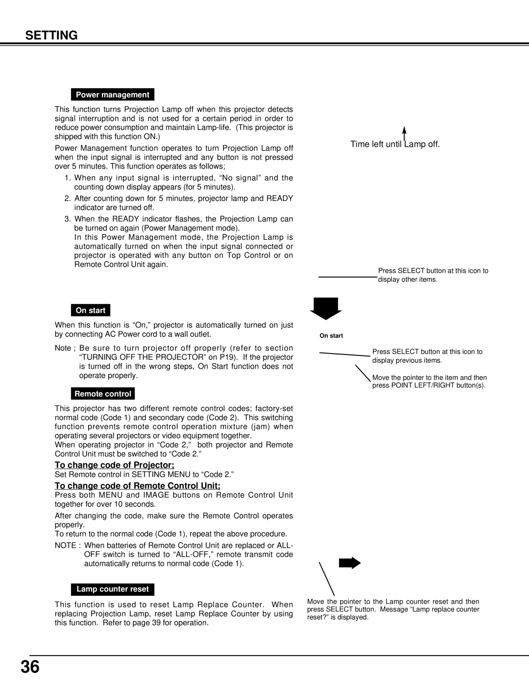 Christie Digital Systems 38-VIV204-01 user manual To change code of Projector, To change code of Remote Control Unit 