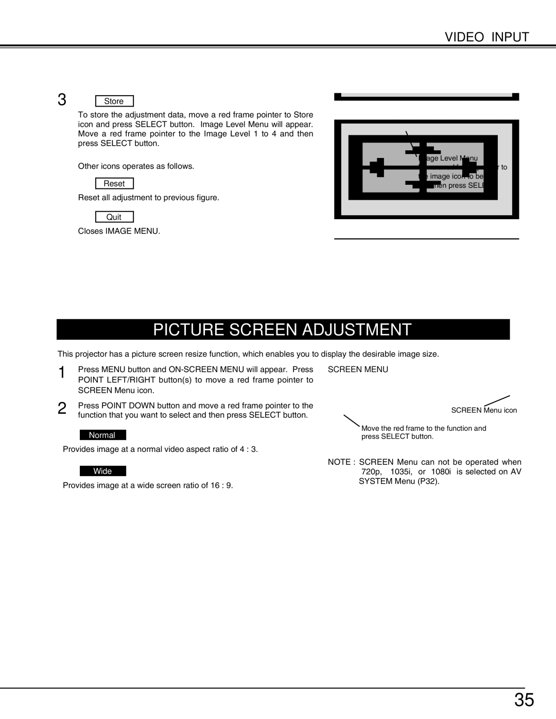 Christie Digital Systems 38-VIV207-01 user manual Provides image at a normal video aspect ratio of 4 