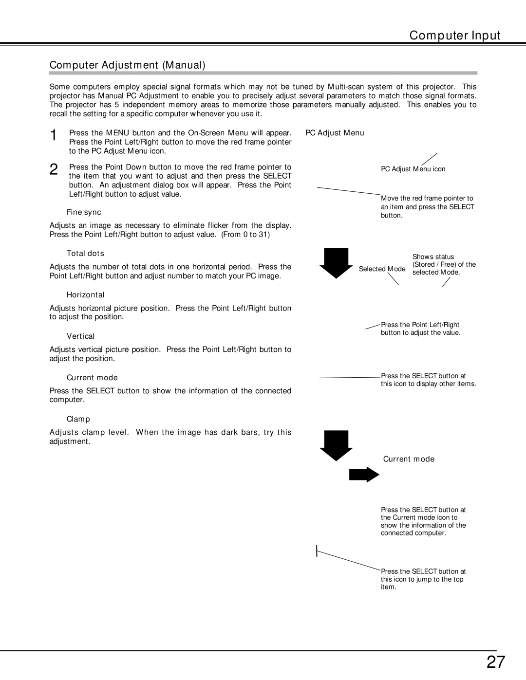 Christie Digital Systems 38-VIV208-01 user manual Computer Adjustment Manual 