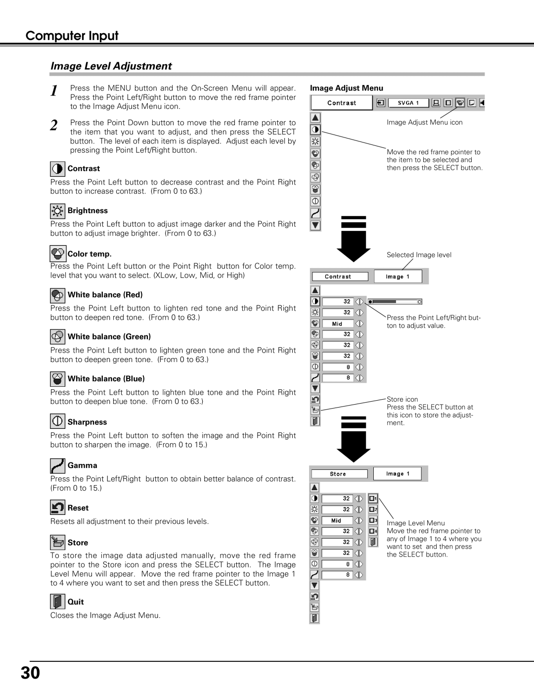 Christie Digital Systems 38-VIV208-01 user manual Image Level Adjustment 