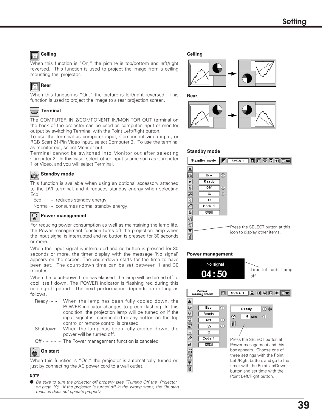 Christie Digital Systems 38-VIV208-01 user manual Setting 