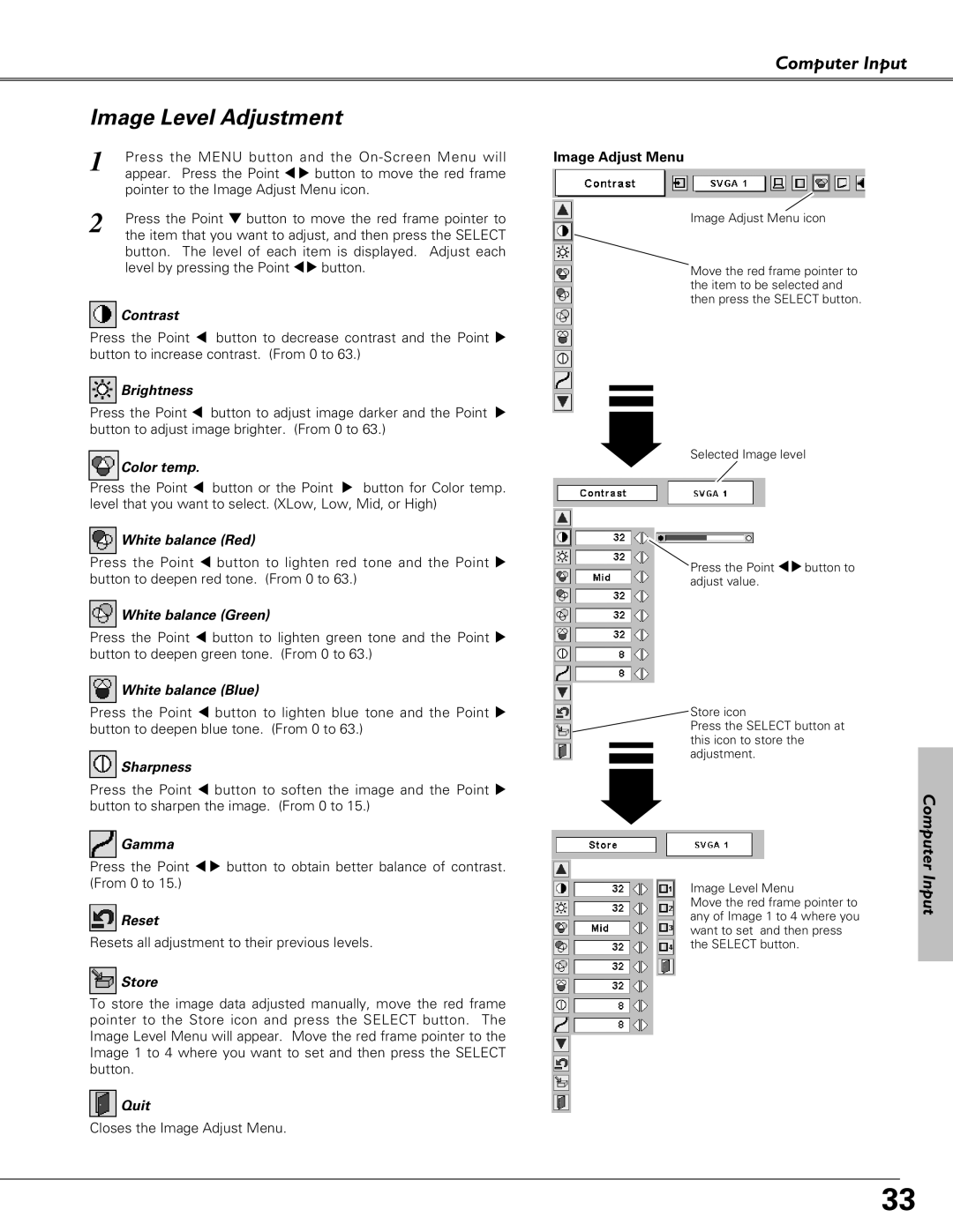 Christie Digital Systems 38-VIV208-03 user manual Image Level Adjustment 