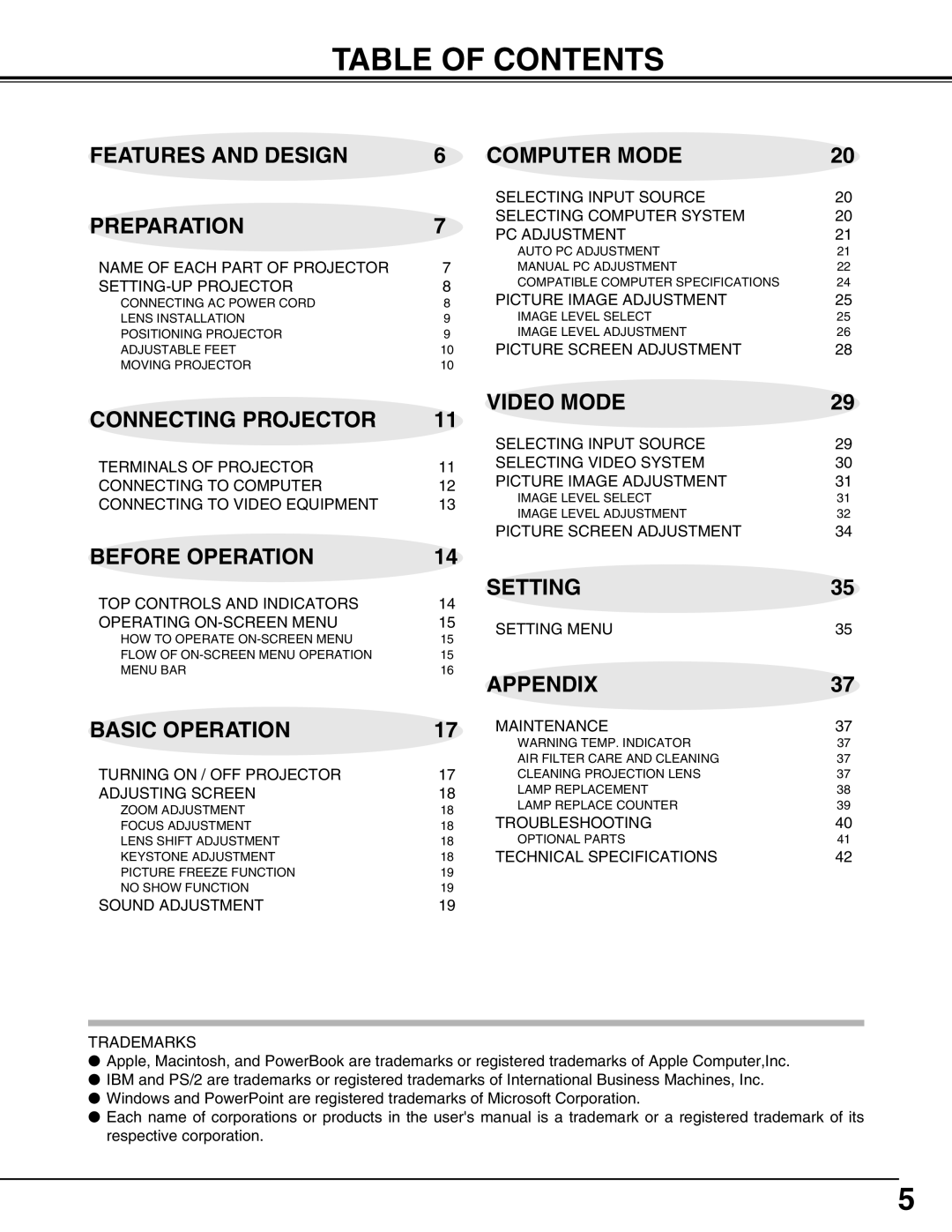 Christie Digital Systems 38-VIV212 user manual Table of Contents 