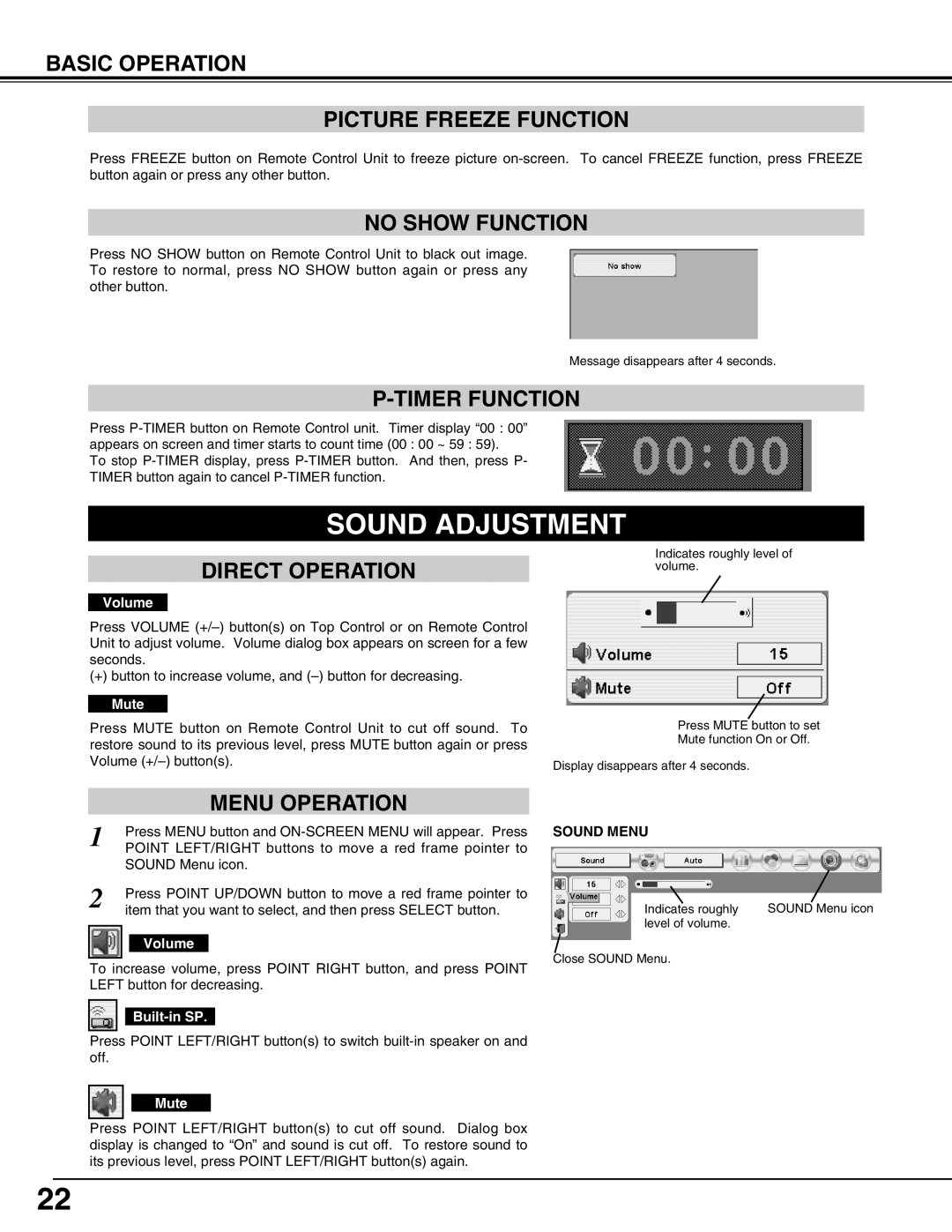 Christie Digital Systems 38-VIV6-01, 3308-VIV303-01 user manual Sound Adjustment 