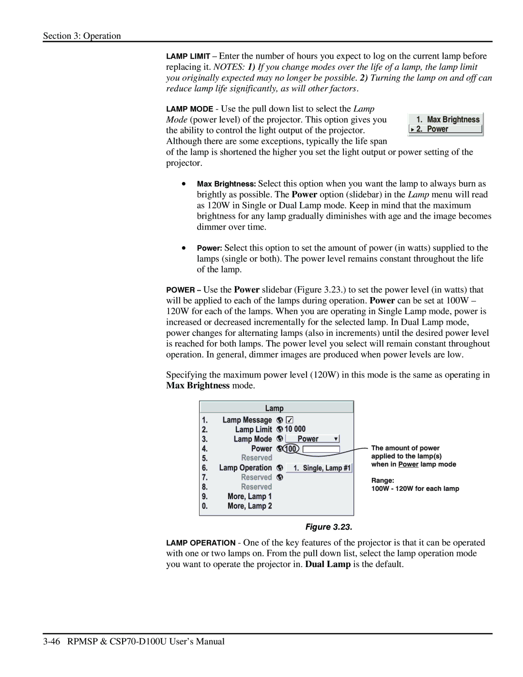 Christie Digital Systems CSP70 user manual 