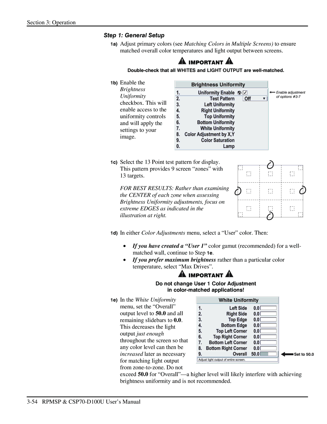 Christie Digital Systems CSP70 user manual General Setup 