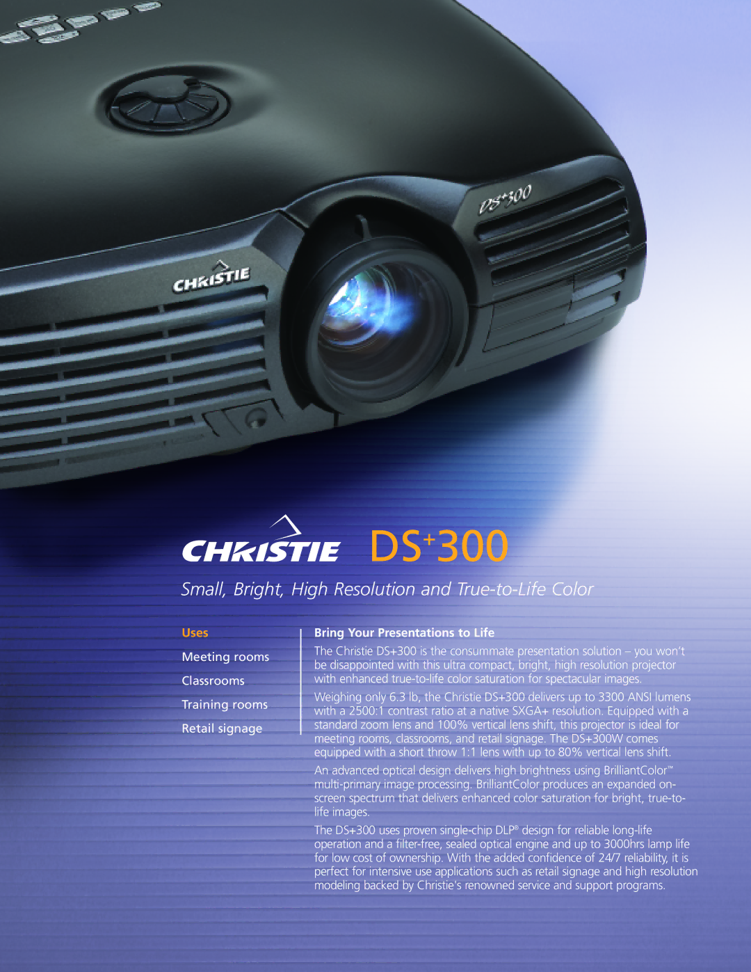 Christie Digital Systems DS+300 manual 