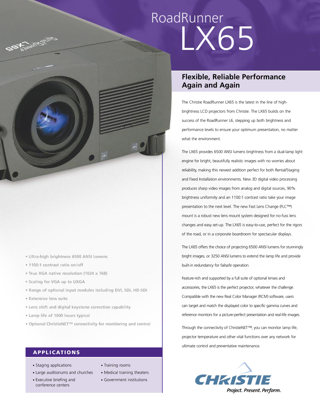 Christie Digital Systems LX65 manual 