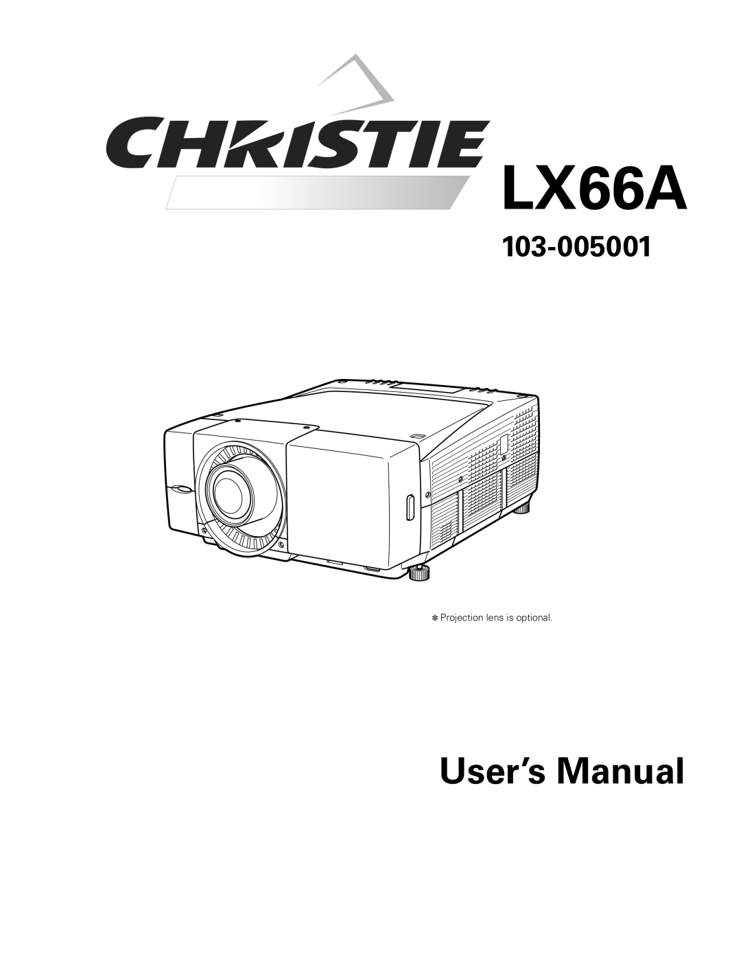 Christie Digital Systems LX66A user manual 