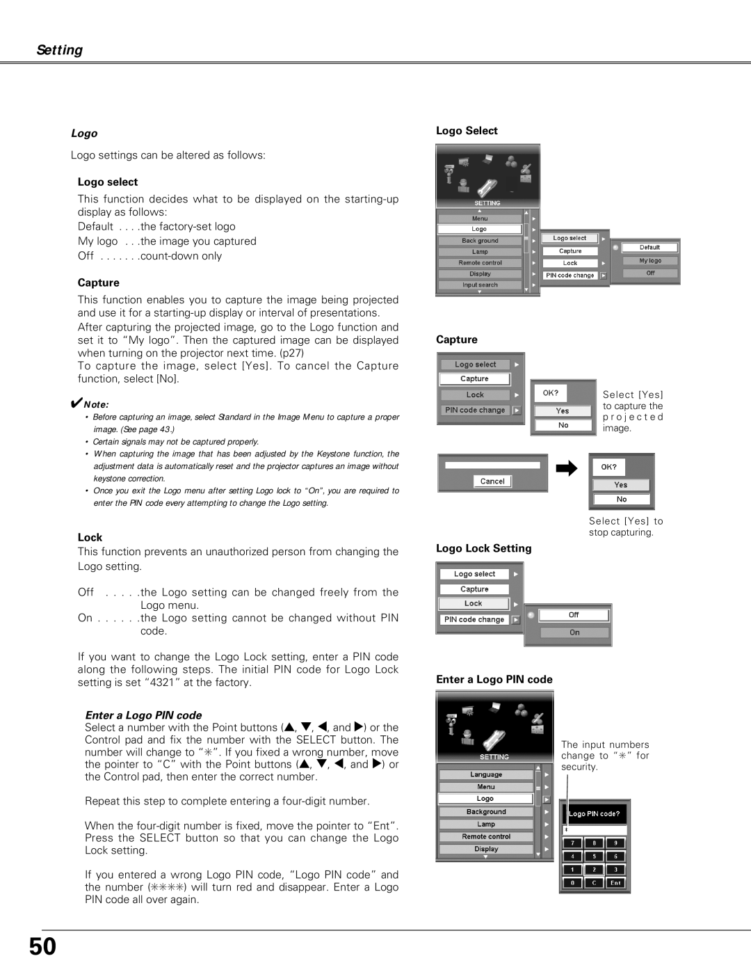 Christie Digital Systems LX66A user manual Enter a Logo PIN code 